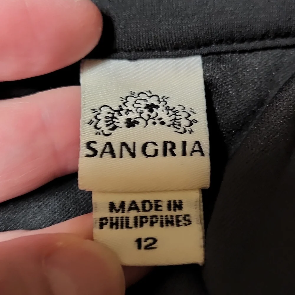 Sangria. Missy Black dress Sz 12 - Picture 8 of 8